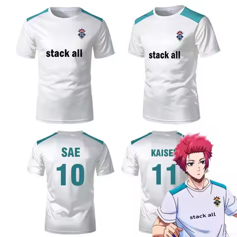 Blue Lock SAE jersey Re Al uniform Japanese anime cosplay soccer top Kaiser Rin T-shirt