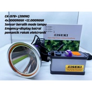 Senter Kepala Kiseki LED Super Terang + Aki 200 Watt CK-978+ Jumbo Light Cahaya Putih Bonus Aki (PB,
