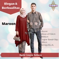 baju couple kondangan brokat kebaya muslim fashion sepasang keluarga - couple maroon