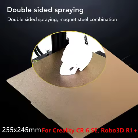 Creality CR-6 SE Upgrade PEI Powder Coated Build Plate 255x245mm Double Sided Textured PEI Spring St