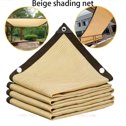 Beige shading net, UV protection, plant shed, outdoor sunshade, mesh, HDPE sunscreen fabric sunshade