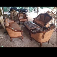 Kursi ruang tamu mewah elagant kayu jati  ukuran besar model terbaru 2023 motif ganesa