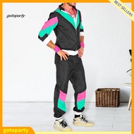 gotoparty|  Iconic 80s Tracksuit Unisex 80s 90s Retro Tracksuit Set Men Women Hop Windbreaker Jacket