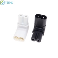 TEENI AC Power Adapter Down Angled White Right Angled Angle Conversion C7-C8 Female To Male C7 Femal