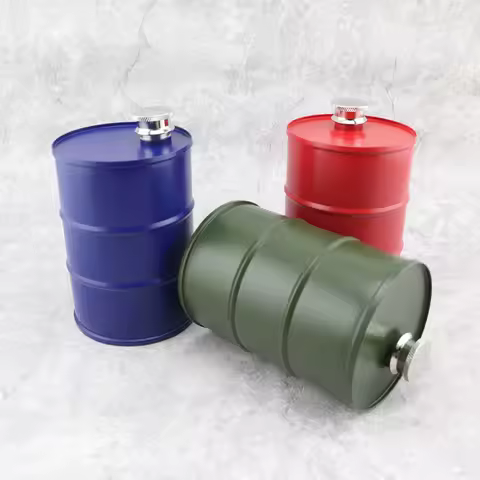 25OZ 750ML Hip Flask Vodka Oil Drum Shape Body 304 Stainless Steel Alcohol Liquor Wine Bottle Whisky