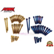 Y15 Y15ZR KING DRAG TITANIUM / GOLD COMPLETE SCREW SET ENGINE COVER SCREW MAGNET CLUTCH Y15 RAINBOW 