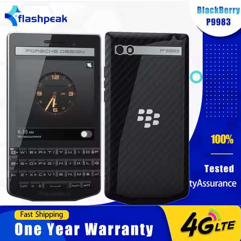 New Original BlackBerry P9983 4G Mobile Phone 3.1'' 2GB RAM 64GB ROM 8MP+2MP BlackBerryOS Snapdragon