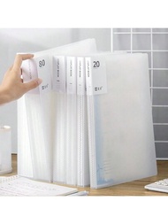 1個a4大小透明袖套文件收納盒,可容納大量紙張,適用於學生或辦公室使用,包裝會隨機發送