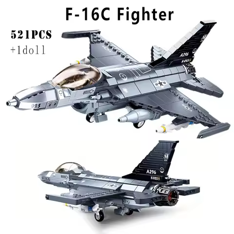 WW2 Military F-16 Fighter Plane Fighting Falcon Building Blocks American Aircraft F-14D F/A-18E Army