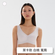 [Lycra Style] 24HRS Amnesia Underwear [White Peach Wide Shoulder Free] Seamless Sports Vest Women's 