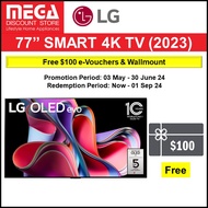LG OLED77G3PSA 77" OLED EVO 4K SMART TV + FREE $100 GROCERY VOUCHER+WALL MOUNT BY LG