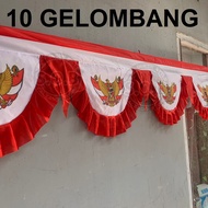 MERAH 10 Garuda Horn Waves 5 Red and White Waves 6 Meters