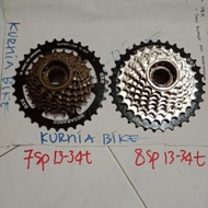 Asli Gear Freewheel Oxo 7 Atau 8 Speed, 13-34T, Sprocket Model Drat