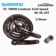 Shimano DEORE XT T8000 3x10 Speed Crankset MTB HOLLOWTECH II 170mm 175mm 48-36-26T With MT800 Bike P