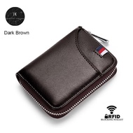 Portable Genuine Leather Organ Style RFID Blocking Credit Card Wallets Holder Case with 12 Card Slot