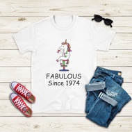 50 Year Old Birthday T-Shirt Fabulous Since 1974 Tshirt 50Th Birthday Gift Wine