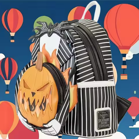 Nightmare Before Christmas Jack Pumpkin Glow Head Mini Backpack