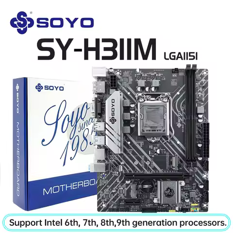 SOYO H311 Game Motherboard LGA1151 Support Intel CPU 6/7/8/9 generation DDR4 2133/2400/2666MHz 32GB 