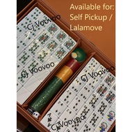 Rummy Lami Cinami Mahjong Pearl Plain White Poker XL Set 4 Players High Quality A1 Size 白拉美麻将大型 House Playing Size