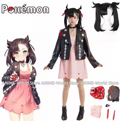 Anime Sword and Shield Cosplay Marnie Ma'rnie Dress Cosplay Costume Marnie Daily Set Wig Halloween C