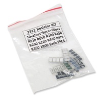 50PCS 1% 2512 SMD Resistor Samples kit 10ValueX5PCS=50pcs 1R00 R500 R470 R330 R220 R200 R150 R100 R0