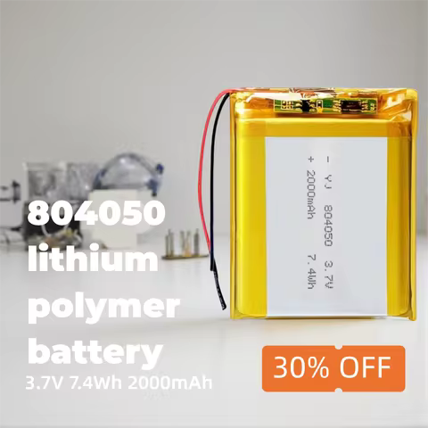 804050 3.7V 2000mAh Li-ion Polymer Battery for Power Banks LED Devices DIY Tools GPS Trackers Replac