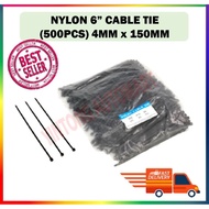 NYLON 6” CABLE TIE (500PCS) 4MM x 150MM