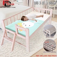 FDS Solid Wood DIY Baby Bed Cot Attached to Parents Side Bed With Guardrail &amp; Staircase Katil Budak Katil Bayi