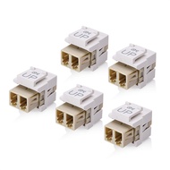 Cable Matters 5-Pack LC UPC Duplex Fiber Optic Keystone Coupler Jack, OM1/OM2/OM3/OM4 Multimode, OS2