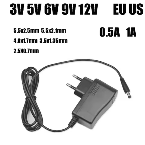 AC 110-240V DC 3V 5V 6V 9V 12V 0.5A 1A Power Supply 3V 5V 6V 9V 12 V Volt Adapter Charger for LED li