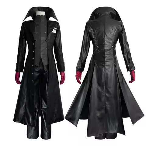 P5 Game Ren Amameya Cosplay Wig Masking Joker Faux Leather Coat Pants Vest Gloves Daily Wear Cos Con