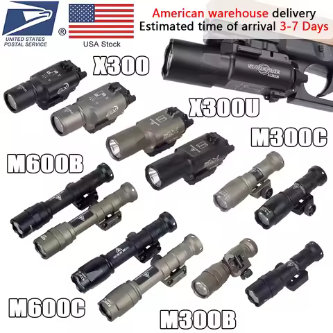 X300 US Warehouse Delivery Surefire X300 X300U Flashlight M600C M600B Airsoft 20mm Rail M300B M300C 