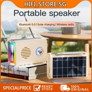 Solar bluetooth AM/FM/SW colorful light speaker TF music player radio solar with bluetooth and flashlight am fm