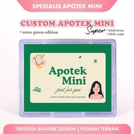 Custom Pharmacy Mini Super Box P3K Sticker Gift - Retro Green