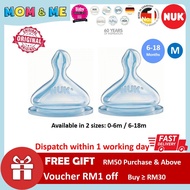 NUK Premium Choice Wide Neck Silicone Teat S1 0-6m / S2 6-18m (S/M/L Size) - 2pcs