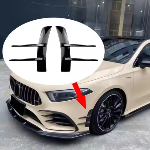 2pcs Front Bumper Vent Sticker Car'S Door Side Modification 23cm/9.06inc Model Duck Type Splitter A