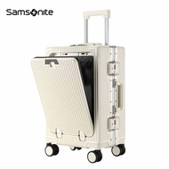SAMSONITE off white ความจุ(35L) กระเป๋าเดินทางล้อลาก แซมโซไนท์ Luggage (20 นิ้ว) HARDSIDE SPINNER TSA LOCK