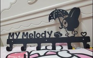 自家設計 My melody 掛鉤 黑色 適合放浴室牆 門外  長40cm 限量新完成有3個 跟螺絲粒 無痕免釘貼