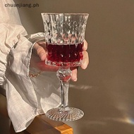 [HG] Korean Style Engraved Embossed Small Goblet Glass Cup For Soju Sake Liquor Short Stemmed Glass 