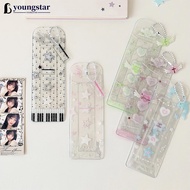 YOUNGSTAR Colorful Four-Grid Life Photo Album Transparent Glitter Photo Card Holder Pendant Bag Deco