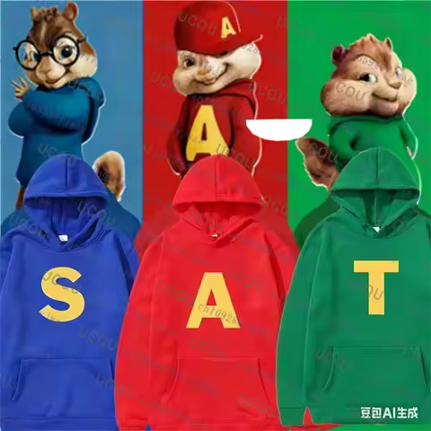 Alvin and The Chipmunks Hooded Autumn WInter Fashion Unisex Sport Hooded Alvin Chipmunk Halloween Co
