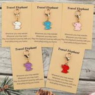 1pc/5pcs Elephant Shaped Keychain, Including White, Blue, Pink, Purple, Red 5 Color Options, Cute An