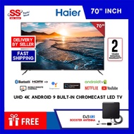 【 DELIVERY BY SELLER 】HAIER 70" H70D6UG 4K SMART ANDROID UHD LED TV