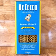 DE CECCO [hộp 500g / SỐ 1] MÌ LÁ LƯỢN SÓNG [ITALIA] Lasagna Riccia