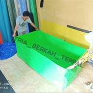 KOLAM TERPAL IKAN LELE KOTAK 150x100x70 A20 SUPER UV +PEMBUANGAN AIR