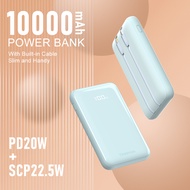 Orashare PCC10 10000mAh Built-in Cable Powerbank (Lightning & Type C) 22.5W Super Fast Charging LED 