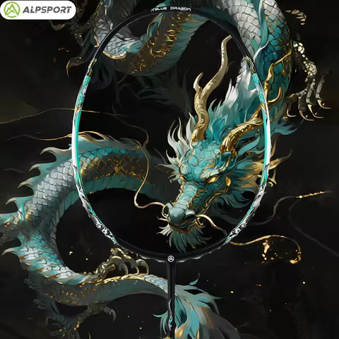 ALPSPORT Blue Dragon 5U 75g Aerospace Carbon Fiber Badminton Racket Original Outdoor Sports Equipmen