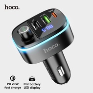 Hoco Car Charger 20W PD Type-C + QC3.0 USB Ports FM Transmitter Module MP3 Player RGB Lights E62
