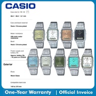 Casio Vintage Women's Analog-Digital Watch AQ-230A Silver Stainless Steel Strap