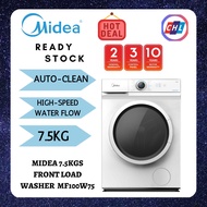 Midea (Ready Stock) 7.5Kg Front Load Washer MF100W75-Midea Warranty Malaysia